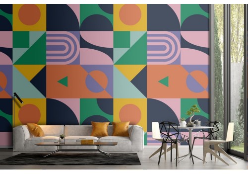 Vintage geometric wallpaper decoration.