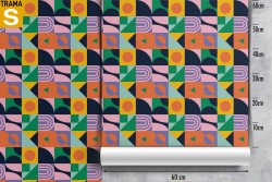 Carta da Parati Design e Stili Geometrica Vintage