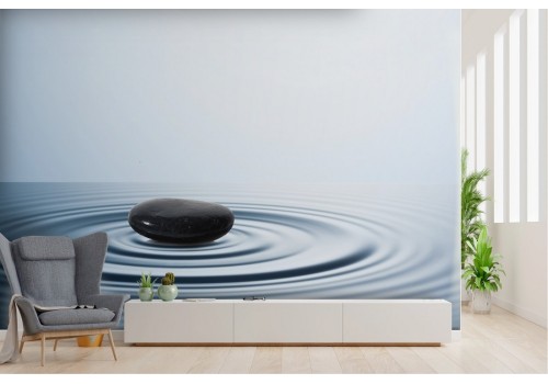 Wallpaper stone on lake modern zen design