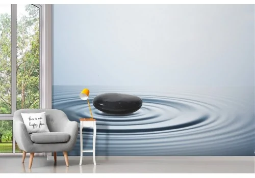 Carta da Parati pietra su lago design moderno zen 2