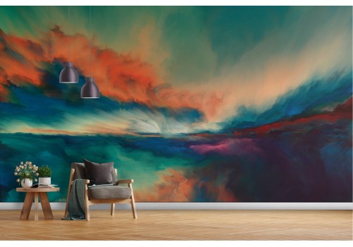 Wallpaper painted sky landscape clouds 2