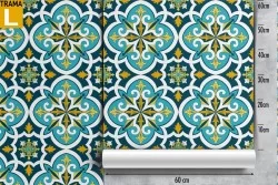 Vintage tile wallpaper decoration.