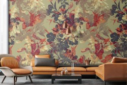 Carta da Parati decorazione natura fiori astratti.