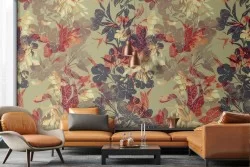 Carta da Parati decorazione natura fiori astratti.