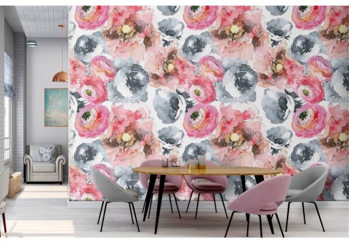 Wallpaper decoration nature vintage flowers.