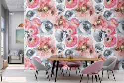 Carta da Parati decorazione natura fiori vintage.