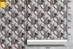 Wallpaper Design and Styles Abstract Flora and Fauna Stylized Nature Leaves