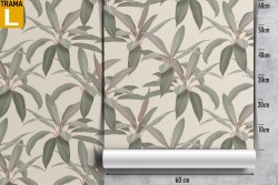 Carta da Parati decorazione natura foglie verdi.