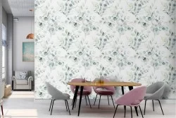Carta da Parati decorazione natura foglie verdi.