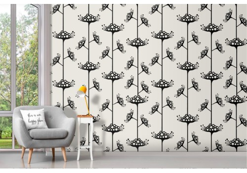 Wallpaper decoration vintage stylized flowers.