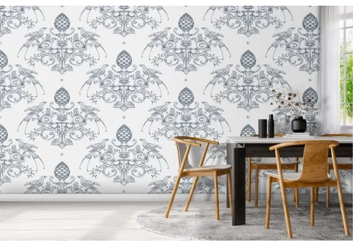 Carta da Parati decori damasco vintage pattern.