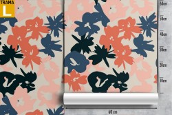 Abstract flowers modern nature wallpaper.