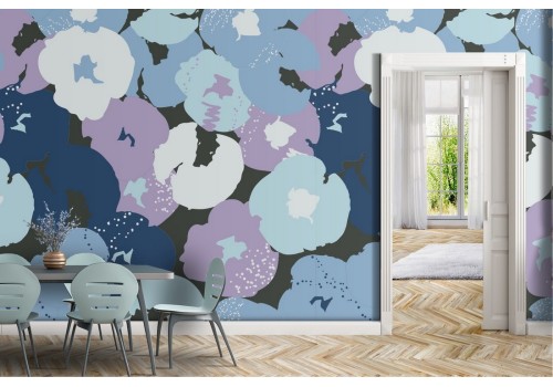 Abstract flowers modern nature wallpaper.