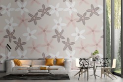 Abstract flowers modern nature wallpaper.