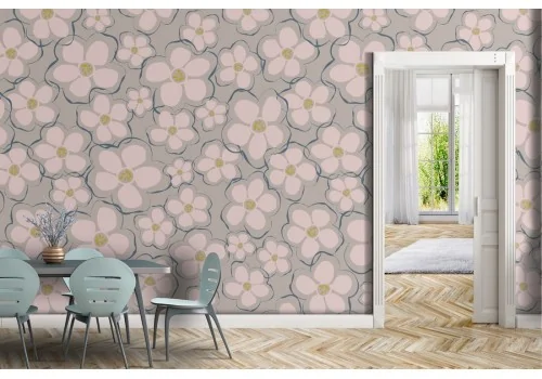 Abstract flowers modern nature wallpaper.205