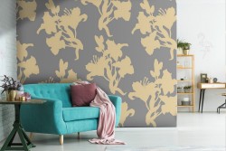 Abstract flowers modern nature wallpaper.