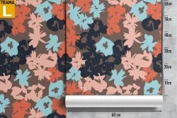 Abstract flowers modern nature wallpaper.