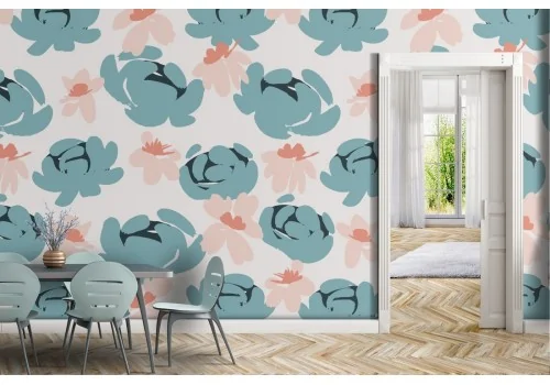 Carta da Parati fiori astratti natura moderna.