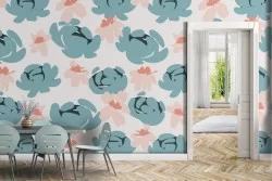 Abstract flowers modern nature wallpaper.