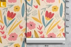 Carta da Parati fiori astratti natura vintage.
