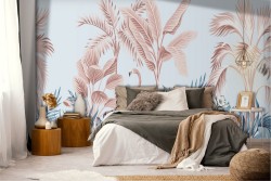 Carta da Parati animali Foglie Tropicale