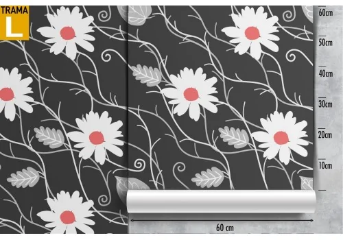 Carta da Parati fiori bianchi natura design moderno. 2