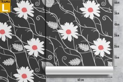 Carta da Parati fiori bianchi natura design moderno.