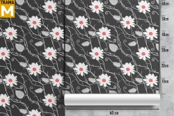 Modern Nature Wallpaper with Flowers and Leaves