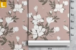 White flowers nature modern design wallpaper.