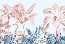 Flora and Fauna Wallpaper Tropical Animals Leaves