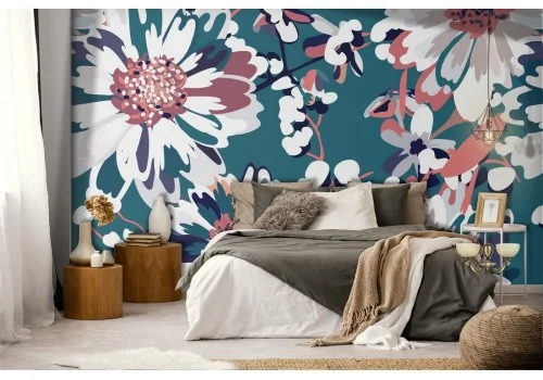 White flowers nature modern design wallpaper.213