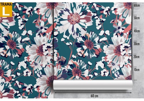 White flowers nature modern design wallpaper. 2