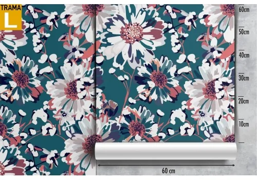 White flowers nature modern design wallpaper. 2