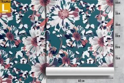 White flowers nature modern design wallpaper.