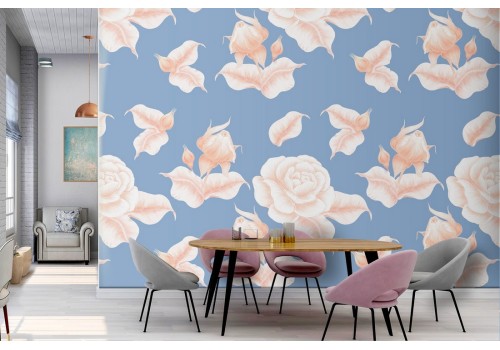 White flowers nature modern design wallpaper.