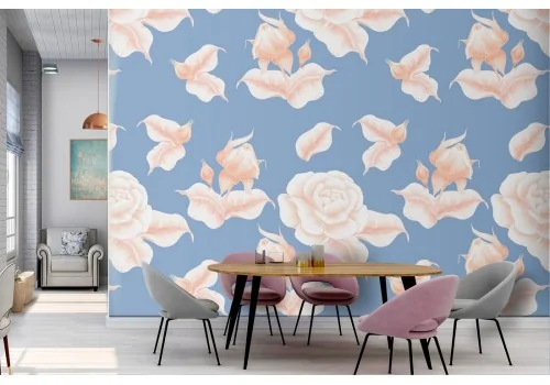 White flowers nature wallpaper modern design.214