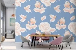 White flowers nature modern design wallpaper.