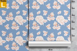 Carta da Parati fiori bianchi natura design moderno.