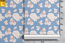White flowers nature modern design wallpaper.