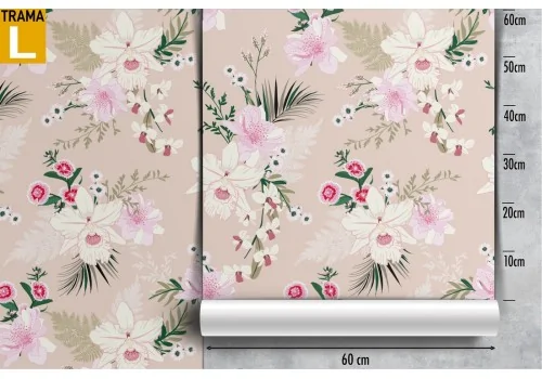 White flowers nature vintage pattern wallpaper. 2