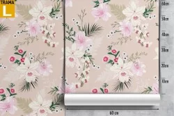 Carta da Parati fiori bianchi natura pattern vintage.