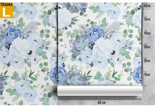 White flowers vintage nature pattern wallpaper. 2