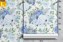 Carta da Parati fiori bianchi natura vintage pattern.