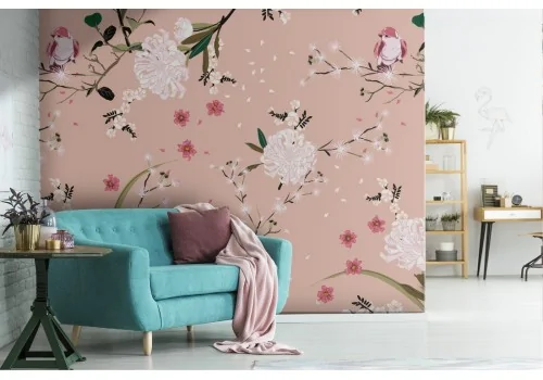 White flowers vintage nature wallpaper.220