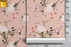 Carta da Parati fiori bianchi natura vintage.