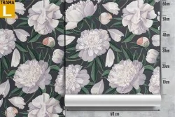 Vintage nature white flowers wallpaper.