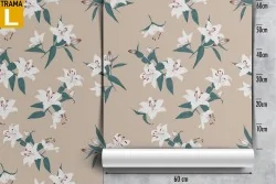 Vintage nature white flowers wallpaper.