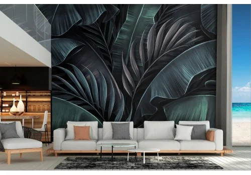 Tropical leaves nature decoration wallpaper