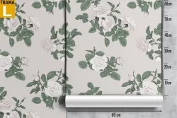 Vintage nature white flowers wallpaper.