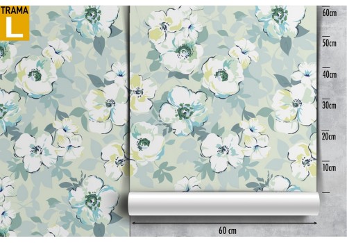 White flowers wallpaper vintage nature pattern. 2